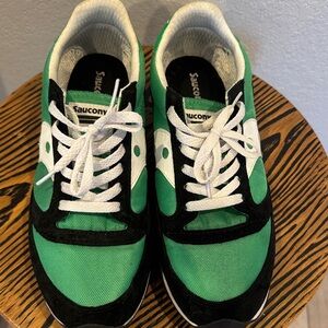 Saucony Vibrant Green and Black Athletic Shoes